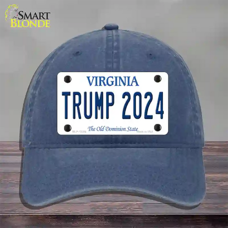 Trump 2024 Virginia Novelty License Plate Hat Unconstructed Cotton / Navy