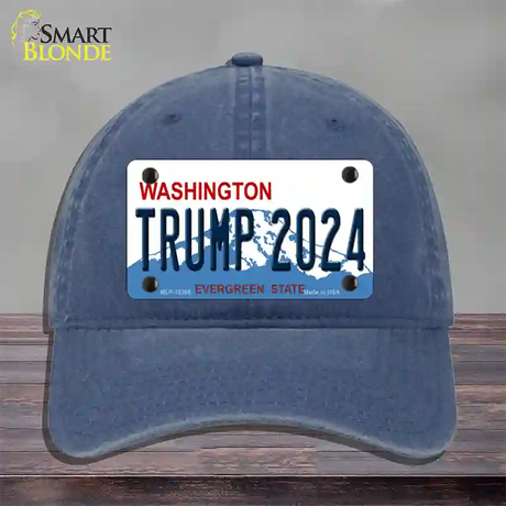 Trump 2024 Washington Novelty License Plate Hat Unconstructed Cotton / Navy