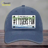 Number 1 Tigers Fan Michigan Novelty License Plate Hat Unconstructed Cotton / Navy