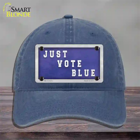 Just Vote Blue Novelty License Plate Hat Unconstructed Cotton / Navy