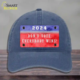 Dont Vote Everyone Wins 2020 Novelty License Plate Hat Unconstructed Cotton / Navy