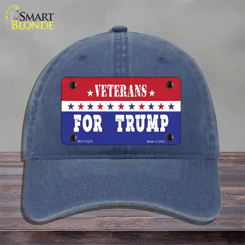 Veterans For Trump Novelty License Plate Hat Unconstructed Cotton / Navy