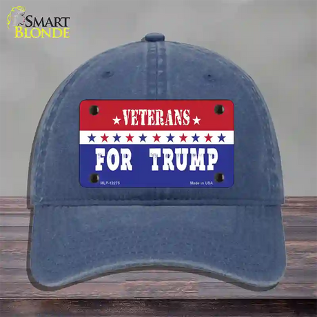 Veterans For Trump Novelty License Plate Hat Unconstructed Cotton / Navy