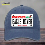 Wisconsin Eagle River Novelty License Plate Hat Unconstructed Cotton / Navy