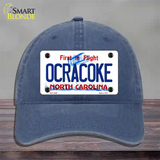 Ocracoke North Carolina Novelty License Plate Hat Unconstructed Cotton / Navy