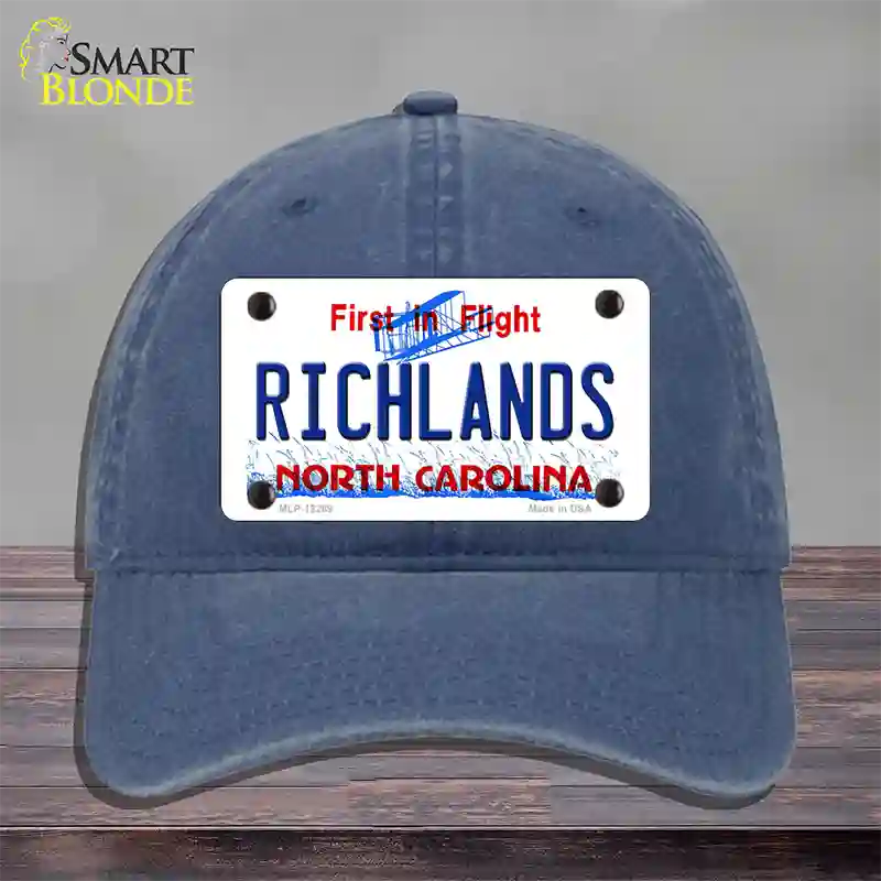 North Carolina Richlands Novelty License Plate Hat Unconstructed Cotton / Navy