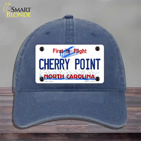 North Carolina Cherry Point Novelty License Plate Hat Unconstructed Cotton / Navy