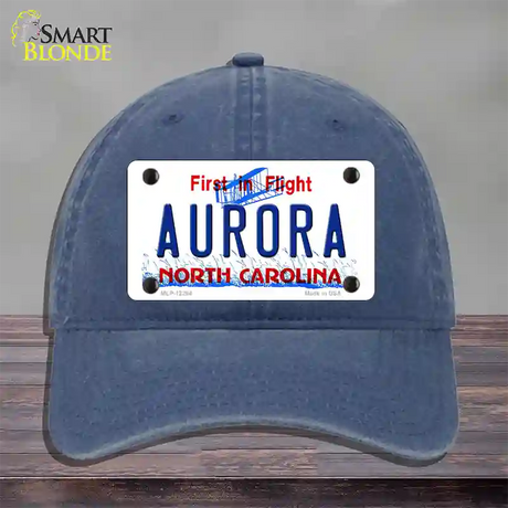 North Carolina Aurora Novelty License Plate Hat Unconstructed Cotton / Navy