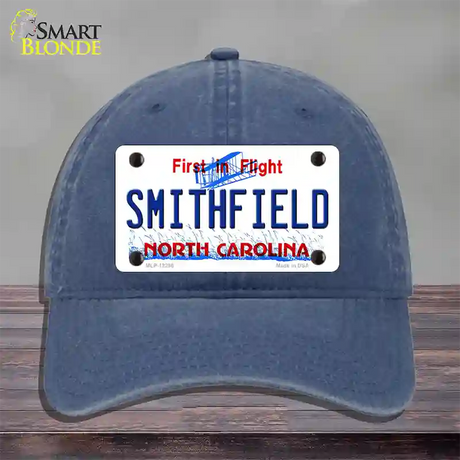 North Carolina Smithfield Novelty License Plate Hat Unconstructed Cotton / Navy