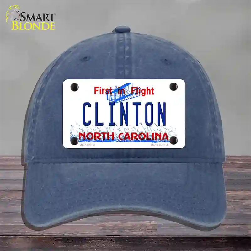 North Carolina Clinton Novelty License Plate Hat Unconstructed Cotton / Navy