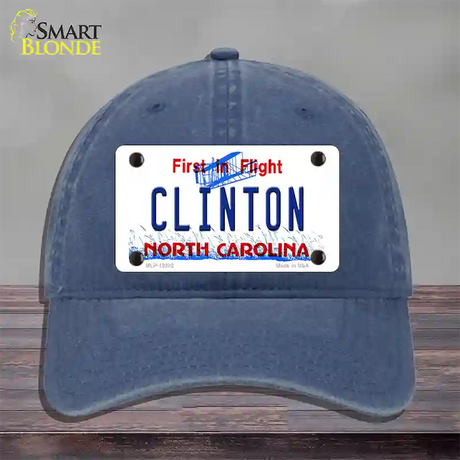 North Carolina Clinton Novelty License Plate Hat Unconstructed Cotton / Navy