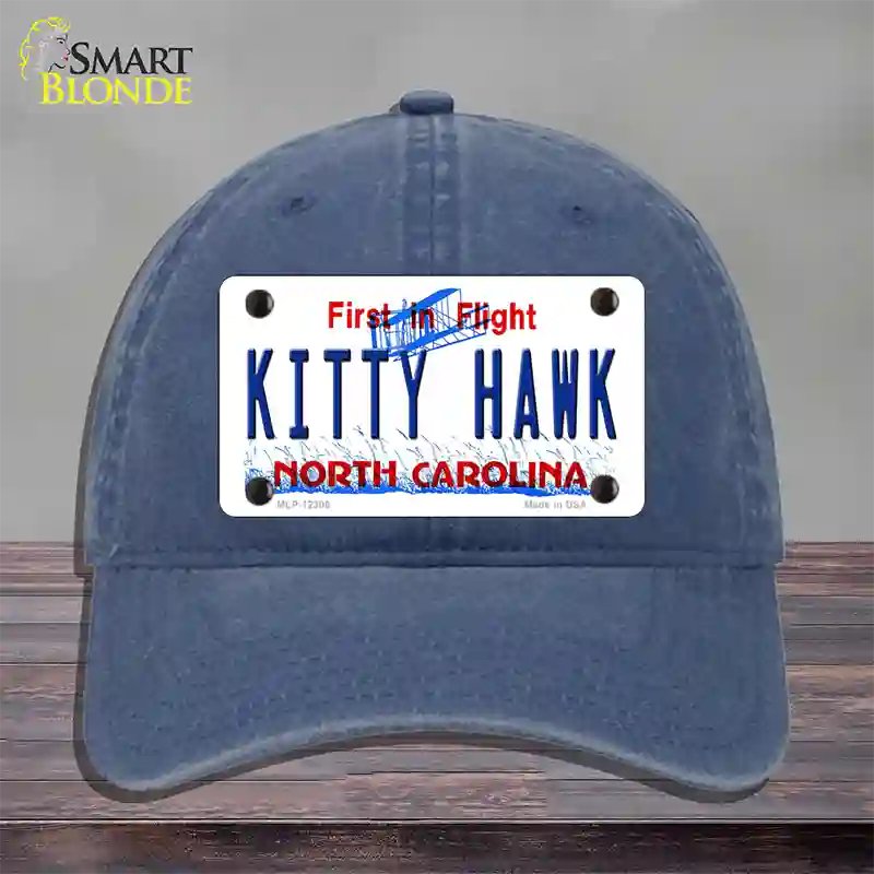 North Carolina Kitty Hawk Novelty License Plate Hat Unconstructed Cotton / Navy