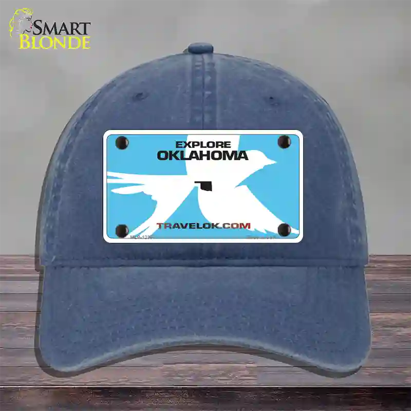 Oklahoma Travel Blank Novelty License Plate Hat Unconstructed Cotton / Navy