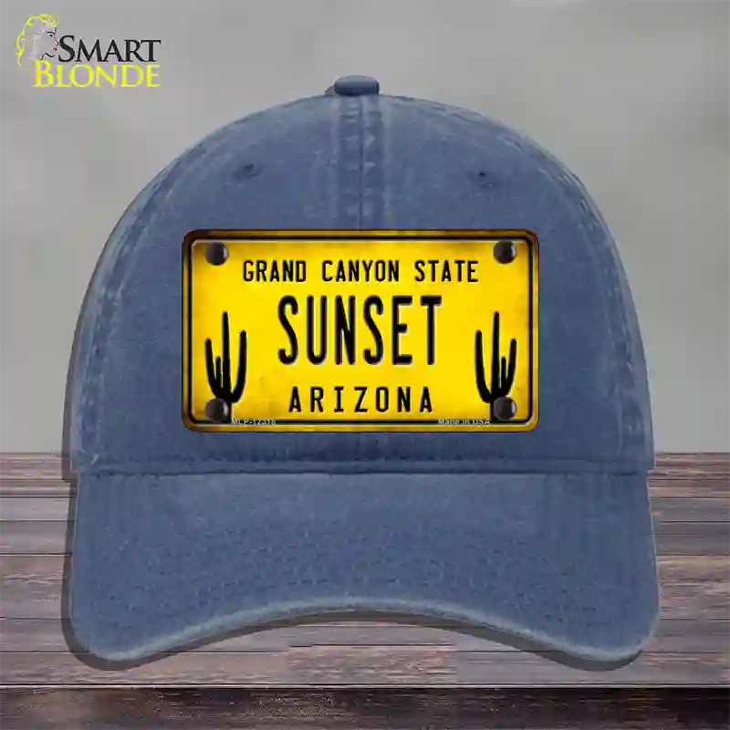 Arizona Sunset Novelty License Plate Hat Unconstructed Cotton / Navy