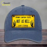 Arizona Hot as Hell Novelty License Plate Hat Unconstructed Cotton / Navy