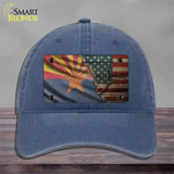 Arizona/American Flag Novelty License Plate Hat Unconstructed Cotton / Navy