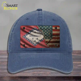 Arkansas/American Flag Novelty License Plate Hat Unconstructed Cotton / Navy