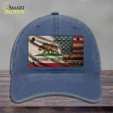 California/American Flag Novelty License Plate Hat Unconstructed Cotton / Navy