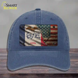 Iowa/American Flag Novelty License Plate Hat Unconstructed Cotton / Navy