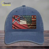 Mississippi/American Flag Novelty License Plate Hat Unconstructed Cotton / Navy