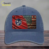 Tennessee/American Flag Novelty License Plate Hat Unconstructed Cotton / Navy