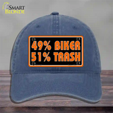 49% Biker 51% Trash Novelty License Plate Hat Unconstructed Cotton / Navy