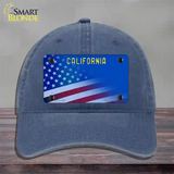 California with Blue California Plate Novelty License Plate Hat Unconstructed Cotton / Navy