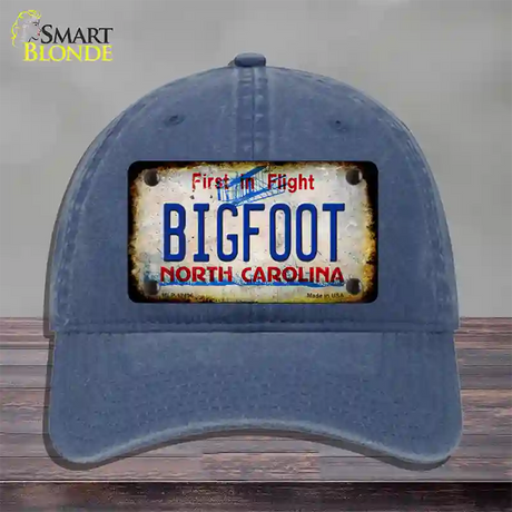 Bigfoot North Carolina Novelty License Plate Hat Tag Unconstructed Cotton / Navy