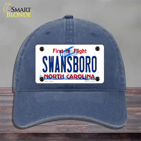 Swansboro North Carolina Novelty License Plate Hat Unconstructed Cotton / Navy