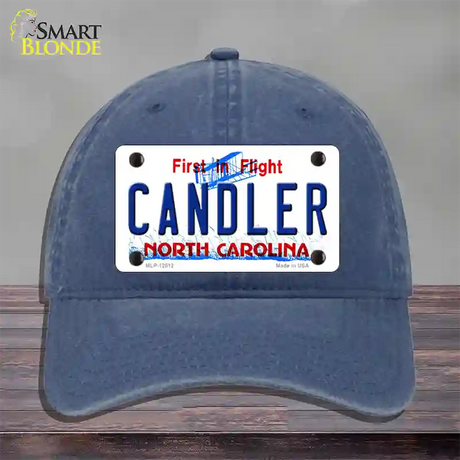 Candler North Carolina Novelty License Plate Hat Unconstructed Cotton / Navy