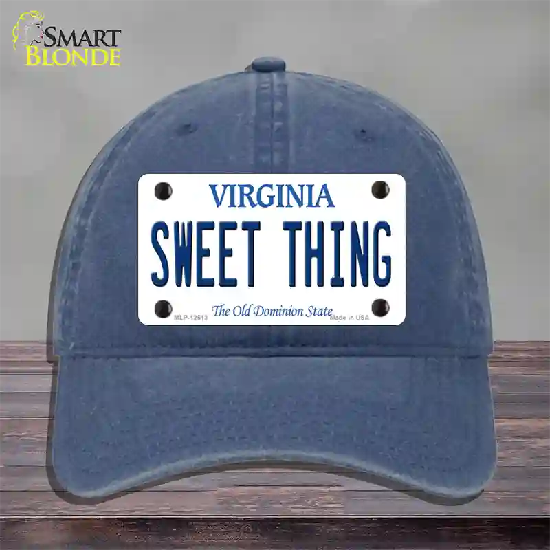 Sweet Thing Virginia Novelty License Plate Hat Unconstructed Cotton / Navy