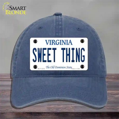 Sweet Thing Virginia Novelty License Plate Hat Unconstructed Cotton / Navy