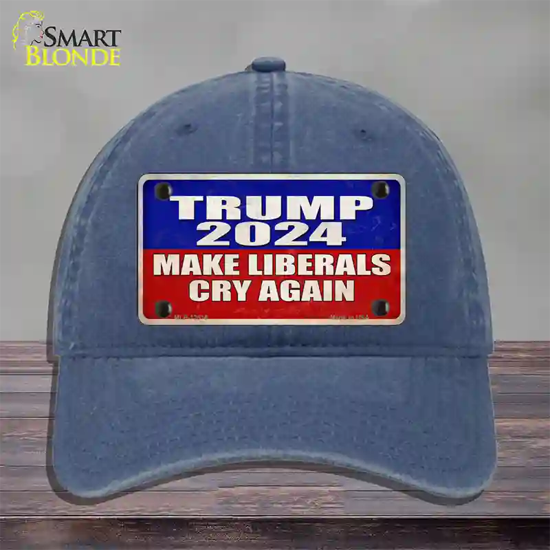 Trump Make Liberals Cry Again Novelty License Plate Hat Unconstructed Cotton / Navy