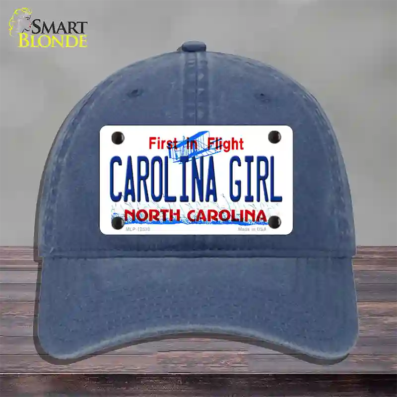 Carolina Girl North Carolina Novelty License Plate Hat Unconstructed Cotton / Navy