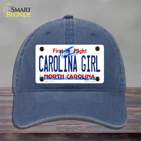 Carolina Girl North Carolina Novelty License Plate Hat Unconstructed Cotton / Navy