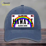 Hawaii Novelty License Plate Hat Unconstructed Cotton / Navy