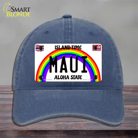 Maui Hawaii Novelty License Plate Hat Unconstructed Cotton / Navy