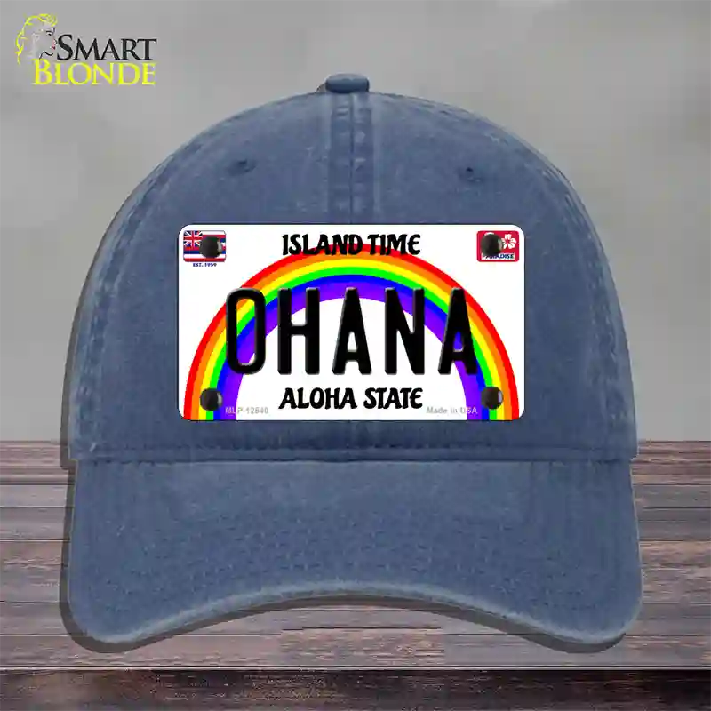 Ohana Hawaii Novelty License Plate Hat Unconstructed Cotton / Navy