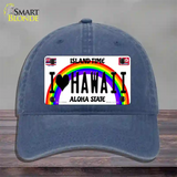 I Love Hawaii Novelty License Plate Hat Unconstructed Cotton / Navy