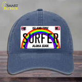 Surfer Hawaii Novelty License Plate Hat Unconstructed Cotton / Navy