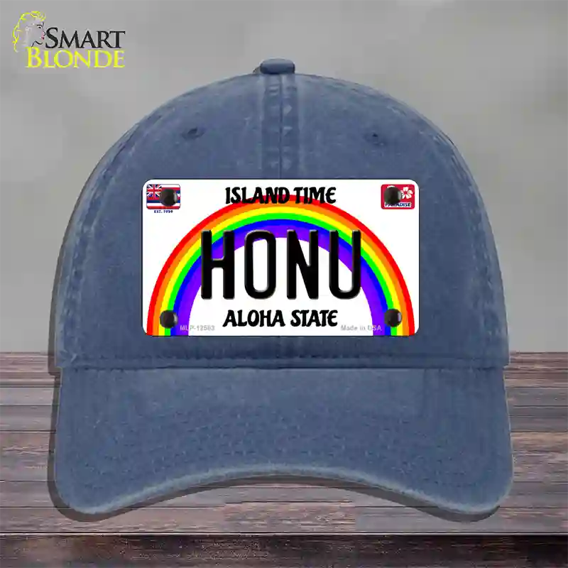 Honu Hawaii Novelty License Plate Hat Unconstructed Cotton / Navy