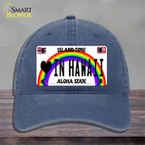 Love In Hawaii Novelty License Plate Hat Unconstructed Cotton / Navy