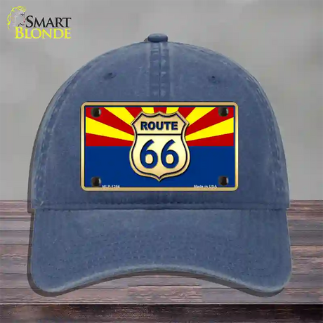 Route 66 Arizona State Flag Novelty License Plate Hat Unconstructed Cotton / Navy