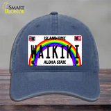 Waikiki Hawaii Novelty License Plate Hat Unconstructed Cotton / Navy