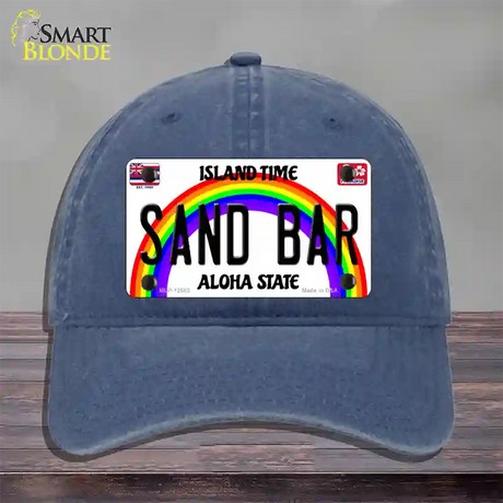 Sand Bar Hawaii Novelty License Plate Hat Unconstructed Cotton / Navy