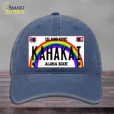 Kahakai Hawaii Novelty License Plate Hat Unconstructed Cotton / Navy