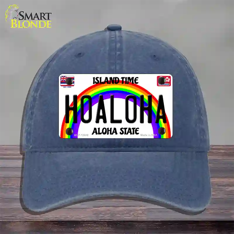 Hoaloha Hawaii Novelty License Plate Hat Unconstructed Cotton / Navy