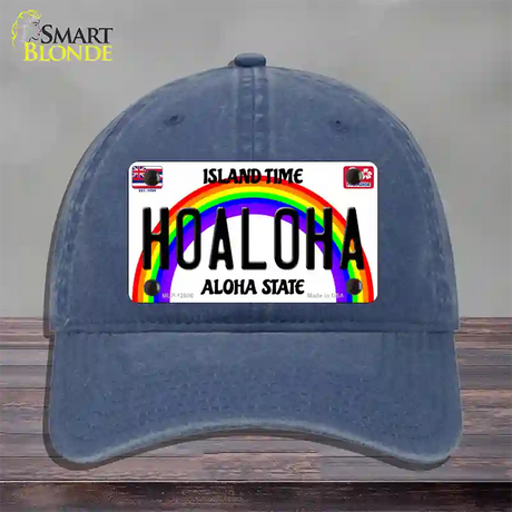 Hoaloha Hawaii Novelty License Plate Hat Unconstructed Cotton / Navy