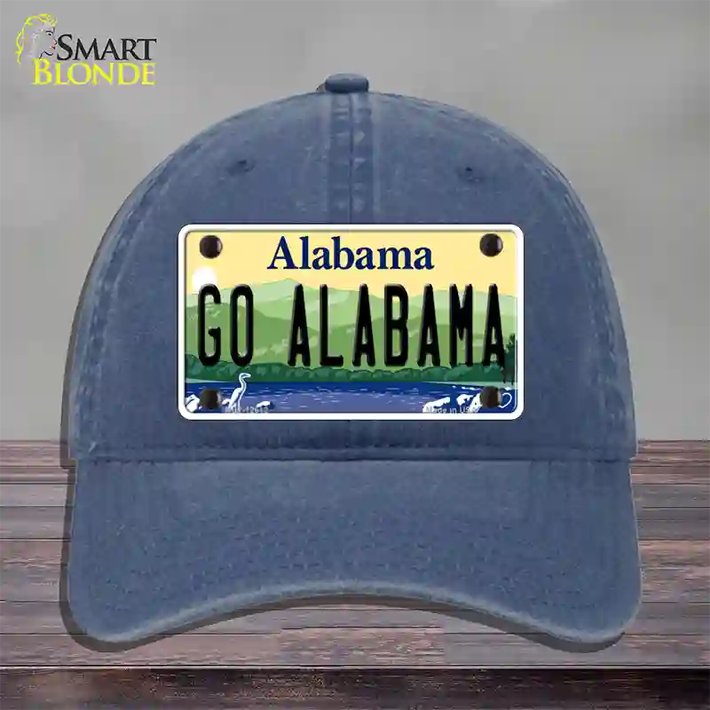 Go Alabama Novelty License Plate Hat Unconstructed Cotton / Navy