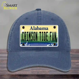 Crimson Tide Fan Novelty License Plate Hat Unconstructed Cotton / Navy